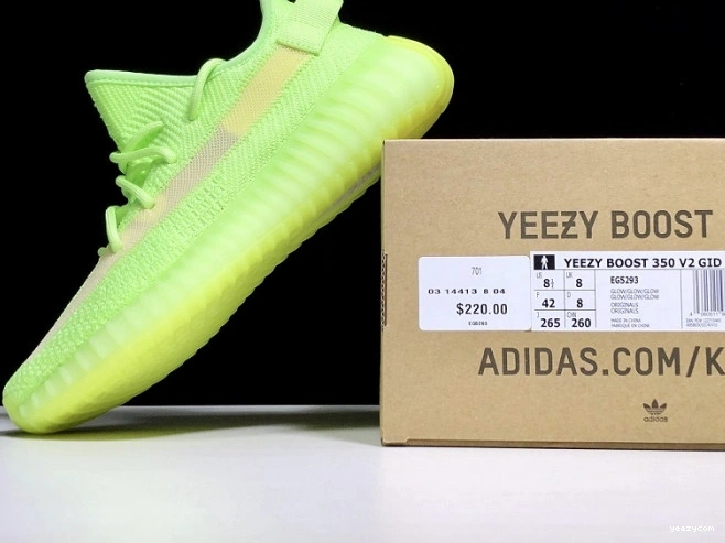 the 350 Glow Adidas Yeezy EG5293 Dark Boost in V2 0815